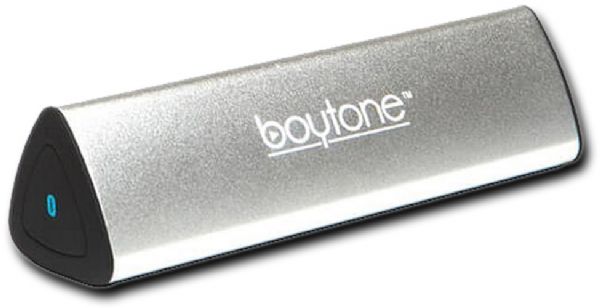 Boytone BT-120SL Portable Wireless Bluetooth Speaker, Built-In Microphone, 2 Stereo Speaker, Rechargeable Battery, Aluminum Casing, Works With IPhone, IPad, Samsung, Tablets And Other Smart Phones, Arctic Silver; Two custom-designed drivers with dedicated amplifiers; Anodized Aluminum Body, Compact and Light Casing; Control from anywhere with your smartphone, tablet or PC/Mac; Bluetooth Connectivity; UPC 642014746767 (BOYTONE BT120SL BT-120SL BT 120SL COSTTAG)