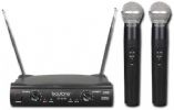 Boytone BT-42VM Dual Channel Wireless Microphone System, VHF Fixed Dual Frequency Wireless Mic Receiver, 2 Handheld Dynamic Transmitter Mics, For Karaoke, Dj, Church, Conference, With Carrying Cases; Dual Channel Wireless Microphone System; Each microphone operates on a single separate channel in the high-band VHF range for reliable; UPC 643307992182 (BOYTONEBT42VM BOYTONE BT-42VM COSTTAG MICROPHONE WIRELESS) 