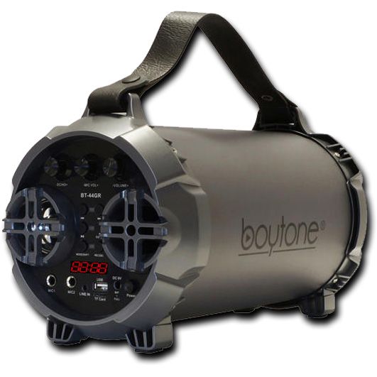 Boytone BT-44GR Portable Bluetooth Boombox Speaker Indoor And Outdoor 2.1 Hi-Fi Cylinder, Power Full Speaker, Built-in 5