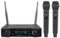 Boytone BT-46UM UHF Digital Channel Wireless Microphone System, Dual Fixed Frequency Wireless Mic Receiver, 2 Handheld Dynamic Transmitter Mics, For Party, Church, Aluminum carrying Cases, 110/220V; Genuine UHF Wireless Microphone System; Dual fixed channel; 2 Handheld dynamic wireless microphone system; Digital image; Range: 196 feet; Frequency 470 MHz – 608 MHz; UPC 643307992212 (BOYTONE BT46UM BT 46UM BT-46UM COSTTAG) 