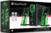 GOGroove BP000100GNUS BassPULSE 2.1 Stereo Speaker with Powered Subwoofer, Green, 20 Watts RMS Power, 40 Watts Peak Power, 2.1 Channel, Glowing LED Lights with PULSE Function, Dual Neodymium Full-Range Satellite Speakers (5 Watts Each), 10 Watt Side-Firing Powered Subwoofer, Bass Equalizer, Volume and Bass Controls, UPC 637836583294 (BP-000100GNUS BP000-100GNUS BP000100-GNUS) 