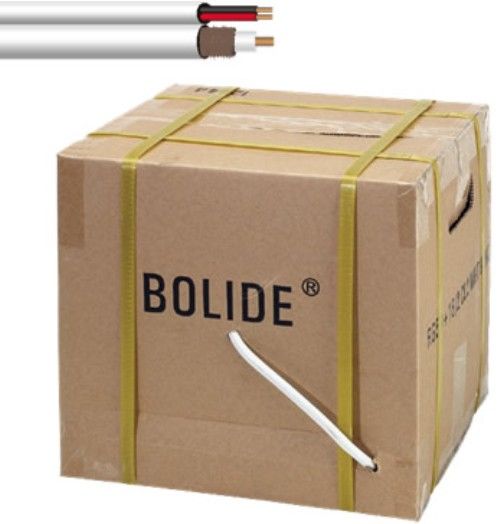 Bolide Technology Group BP0033C White Professional Grade Zip Cable 500FT, Solid bare copper center conductor, 128 wires 95% coverage shield, Foam polyethylene dielectric, CM/CL2 rated PVC jacket, Sequential foot marking, UL listed (BP-0033C BP 0033C)
