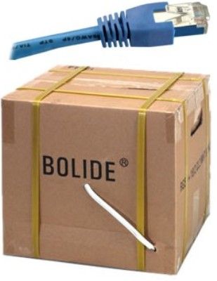 Bolide Technology Group BP0033-CAT5E-BLUE Professional Grade Network Cable, Blue, 1000 ft. Length, 4-pair 24AWG unshielded twisted pair cable, 350Mhz Swept Test, Exceeds Cat5e specifications, BBCA Conductor, PVC Jacket High-density polyethylene insulation, Ideal for 10Base-T(IEEE 802.3), 100Base-TX(IEEE 802.3u), 1000Base-TX (BP0033CAT5EBLUE BP0033CAT5E-BLUE BP0033-CAT5E BP0033 CAT5E BP0033/CAT5E-BLUE)