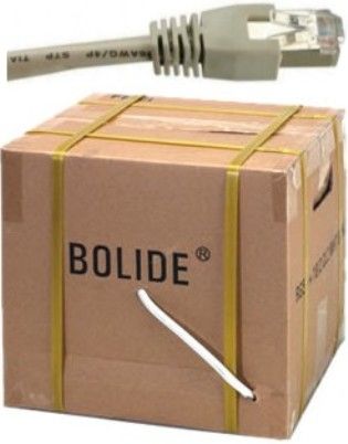 Bolide Technology Group BP0033-CAT5E-GREY Professional Grade Network Cable, Grey, 1000 ft. Length, 4-pair 24AWG unshielded twisted pair cable, 350Mhz Swept Test, Exceeds Cat5e specifications, BBCA Conductor, PVC Jacket High-density polyethylene insulation, Ideal for 10Base-T(IEEE 802.3), 100Base-TX(IEEE 802.3u), 1000Base-TX (BP0033CAT5EGREY BP0033CAT5E-GREY BP0033-CAT5E BP0033 CAT5E BP0033/CAT5E-GREY)