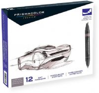 Prismacolor BP12Q Premier Art Marker, 12-Color Warm Grey Set; Recognized by the industry for their high standard of quality, these art markers offer an exciting array of vibrant colors; Certified as non-toxic by the Arts and Crafts Materials Institute, they carry the AP non-toxic seal; UPC 070735036230 (BP-12Q BP12-Q BP1-2Q B-P12Q PRISMACOLORBP12Q PRISMACOLOR-BP12Q)  
