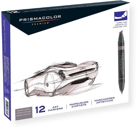 Prismacolor BP12Q Premier Art Marker, 12-Color Warm Grey Set; Recognized by the industry for their high standard of quality, these art markers offer an exciting array of vibrant colors; Certified as non-toxic by the Arts and Crafts Materials Institute, they carry the AP non-toxic seal; UPC 070735036230 (BP-12Q BP12-Q BP1-2Q B-P12Q PRISMACOLORBP12Q PRISMACOLOR-BP12Q) 