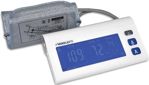 MeasuPro BPM-80A Digital Arm Blood Pressure Monitor with Heart Rate Detection, Two User Modes, IHB Indicator and Memory Recall; Uses Measure and Inflate advanced technology to automatically measure blood pressure and pulse rate; Arm cuff auto-inflate makes operation simple and efficient; Wireless, compact and portable; UPC 700358199844 (BPM80A BPM 80A BP-M80A)
