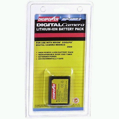 Digipower BP-NKL2 Camera battery, Lithium ion Technology, 3.7 V Voltage Provided, 1000 mAh Capacity, Rechargeable Li-Ion Battery, Built in IC chip for overcharge protection, For use with Nikon EN-EL2 lithium-ion battery and Nikon CoolPix 2000 and 2500 digital camera (BP-NKL2 BP NKL2 BPNKL2)