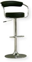 Wholesale Interiors BR0022BK Leonte Adjustable Swivel Barstool in Black, Steel Chair Material, Padded with Foam Leather Seat Material, Swivel, 20""wide x 16" deep Seat area, Adjustable from 24.5 inches to 33 inches tall Seat height, 17" diameter Base, Stool Back and Arms, 360 degree swivel, Leatherette seat and back , Chrome plated swivel foot rest. Price per Unit, Sold in Multiples of 2 (BR0022BK BR0022-BK BR0022 BK BR0022 BR-0022 BR 0022) 