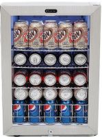 Whynter BR-091WS Can Cooler with Lock, 90 Can Capacity, 1 Number of Doors, 3 Number of Shelves, 1 Number of Temperature Zones, 19" Cooler Width, 18.5" Depth -Excluding Handles, 18.5" Depth - Including Handles, 17.25" Depth - Less Door, 35.5" Depth With Door Open 90 Degrees, 25" Height to Top of Door Hinge, 115 volts, Freestanding setup, Powerful compressor cooling, UPC 850956003491 (BR-091WS BR-091WS BR-091WS) 
