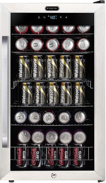 Whynter BR-1211DS Beverage Refrigerator with Digital Control and Internal Fan, 121 Can Capacity, 1 Number of Doors, 4 Number of Shelves, 1 Number of Temperature Zones, 19