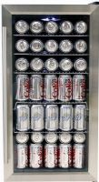 Whynter BR-125SD Can Beverage Refrigerator in Stainless Steel, 117 Can Capacity, 1 Number of Doors, 5 Number of Shelves, 1 Number of Temperature Zones, 17" Cooler Width, 18.5" Depth - Excluding Handles, 20.5" Depth - Including Handles, 18.5" Depth - Less Door, 35" Depth With Door Open 90 Degrees, 33" Height to Top of Door Hinge, Stainless steel trimmed glass door with sleek black cabinet, UPC 850956003026  (BR-125SD BR 125SD BR125SD) 