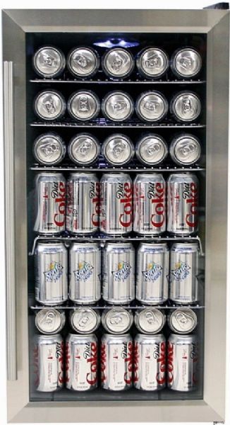 Whynter BR-125SD Can Beverage Refrigerator in Stainless Steel, 117 Can Capacity, 1 Number of Doors, 5 Number of Shelves, 1 Number of Temperature Zones, 17