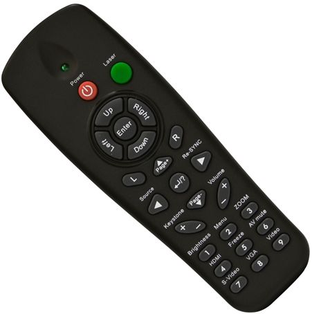 Optoma BR-5030L Remote Control with Laser & Mouse Function Fits with TX542, TX615, TX762, EX542, EX615, TX540, EH1020PRO800P, TX542-3D, TH1020, TW762, TW615-3D, TX615-3D, TX762-GOV, TW762-GOV, TX615-GOV and TW615-GOV Projectors, Dimensions 6