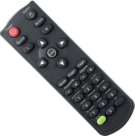 Optoma BR-5041L Remote Control with Laser & Mouse Function Fits with TW556-3D, DS339, DX339 and DW339 Projectors, Dimensions 4.75