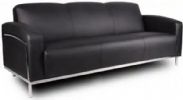 Boss Office Products BR99003-BK Black Caressoftplus Sofa W/Chrome Frame; Contemporary European design; Polished stainless steel frame; Upholstered with ultra soft, durable and breathable Black CaressoftPlus; Dimension 81.5 W x 32 L x 31.5 H in; Fabric Type CaressoftPlus; Frame Color Polished Steel; Cushion Color Black; Seat Size 71"W X 20" D; Seat Height 18"H; Arm Height 24.5"H; Wt. Capacity (lbs) 750; Item Weight 109 lbs; UPC 751118990034 (BR99003BK BR99003-BK BR99003-BK) 