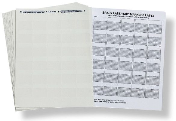 Brady BRA-LAT533611 Laser Printable Labels, White/Translucent Color; 1000 per package; 1.500