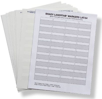 Brady LAT-54-361-1 Laser Printable Labels, White/Translucent Color; 1000 per package; 1.750