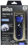 Braun 340 Wet And Dry Men's Electric Shaver; Wet and Dry shaver, can be used in either the shower or bath; Rechargeable only; 1 hour charge will last for upto 45 minutes; Triple action freeFloat system, shaves long and short hair inone stroke, for maximum comfort; 3-Stage Cutting System - shaves progressively closer in one stroke; 2 x LED (Charge indicators); 5 min quick charge; Extendable trimmer; Smartfoil; Energy efficient Smartplug; UPC 802757839779 (BRAUN340 BRAUN 340 BRAUN-340) 