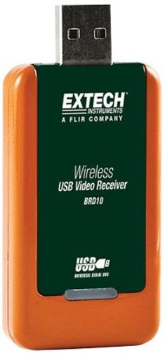 Extech BRD10 Wireless USB Video Receiver For use with Model BR200 and BR250 Video Borescope/Wireless Inspection Cameras, 30 Frames Per Second (fps), 10m (30 ft) Unobstructed Effective Range, NTSC Video Format, 2468MHz Receive Frequency, -85dBm Receiving Sensitivity, Stream Live Video From Your Borescope to Your Laptop or Desktop PC, UPC 793950630105 (BR-D10 BRD-10 BRD 10)