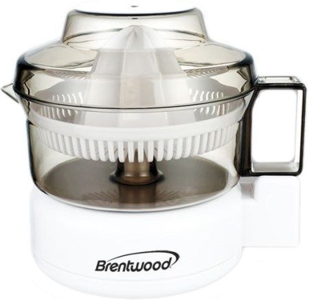 Brentwood J-15 Citrus Squeezer Juicer Extractor, 500 ml Capacity, Bi-Directional Movement for more Effective Juicing, Plastic Dust Cover, 20 Watt Motor, Juice Strainer Traps Pits and Pulp, Non-skid Base, Detachable Pitcher for Easy Pouring, Removable Parts for Easy Cleaning, cUL Approval, UPC 710108001013 (BRENTWOODJ15 BRENTWOOD-J15 J15 J 15)