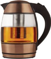 Brentwood Appliances KT-1960RG Electric Glass Kettle with Tea Infuser, 1.8 Liter Capacity, BPA FREE, Removable Filter, 360 Degree Cordless Base, Boil-Dry Protection, Dimensions 8.75"L x 6.75"W x 9.25"H, Weight 3.5 lbs, UPC 812330022160 (BRENTWOODKT1960RG BRENTWOOD-KT-1960RG BRENTWOOD KT1960RG KT 1960RG) 