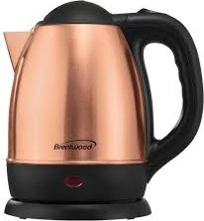Brentwood Appliances KT-1770RG Rose Gold Electric Stainless Steel Kettle, Brushed Stainless Steel Rose Gold Finish, 1.2 Liter Capacity, BPA FREE, Auto Shut Off when Boiling or Dry, Overheat Shut Off, Illuminated Power Indicator,  Kettle Lifts Off Base for Cord-Free Use, Dimensions 7.5