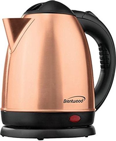 Brentwood Appliances KT-1780RG Rose Gold Electric Stainless Steel Kettle, Brushed Stainless Steel Rose Gold Finish, 1.5 Liter Capacity, BPA FREE, Auto Shut Off when Boiling or Dry, Overheat Shut Off, Illuminated Power Indicator, Kettle Lifts Off Base for Cord-Free Use, Dimensions 7.5
