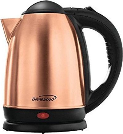 Brentwood Appliances KT-1790RG Rose Gold Electric Stainless Steel Kettle, Brushed Stainless Steel Rose Gold Finish, 1.7 Liter Capacity, BPA FREE, Auto Shut Off when Boiling or Dry, Overheat Shut Off, Illuminated Power Indicator, Kettle Lifts Off Base for Cord-Free Use, Dimensions 7.5