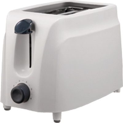 Brentwood Appliances TS-260W Two Slice Cool Touch Toaster, White Color, 2-Slice Cool Touch Toaster in White, Wide Slots for Gourmet Breads and Bagels, 6 Settings for Desired Browning Level, Dimensions 9.5