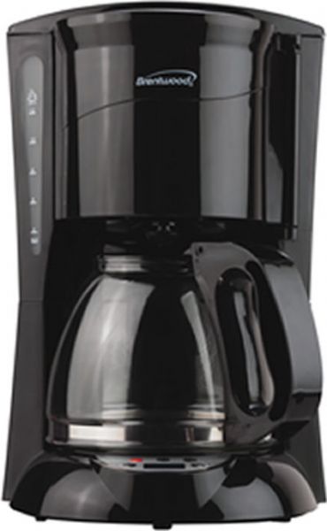 Brentwood Appliances TS-218B Twelve Cup Digital Coffee Maker in Black, Auto-Shut Off When Dry, 12 Cup Capacity, Pause N Serve, Permanent Filter Included, Drip Free Carafe, Programmable Timer, Non-Stick and Stain Resistant hot plate, Dish Washer Safe Carafe, Dimensions 8
