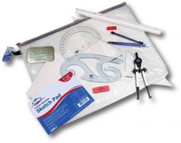 Alvin BRK-1A BRK Technical Grade Blueprint Kit; Technical grade blueprint kit is designed to fit average needs, budget, and class level requirements of students; Each kit is supplied in 12