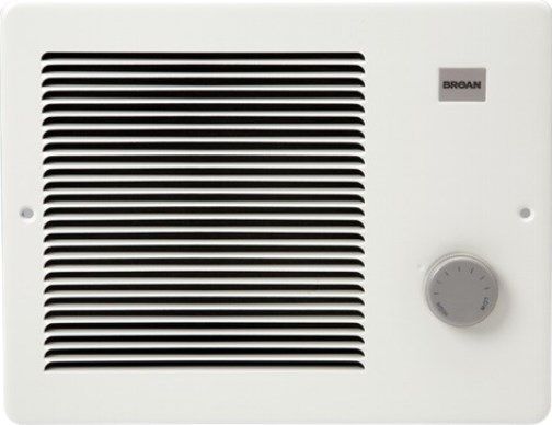 Broan 170 Wall Heater, White grille has downflow louvers to direct heat gently toward the floor and a one-piece design with baked enamel finish for durability, Adjustable, front-mounted thermostat offers a simple way to control the level of heat, Rapid warm up time due to an efficient Alloy heating element that provides comforting heat in seconds; UPC 026715004430 (BROAN170 BROAN-170)
