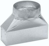 Broan 411 Transition, Converts 3 1/4" X 10" duct to 6" round duct, UPC 026715002672 (BROAN411 BROAN-411) 