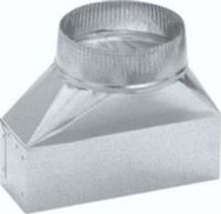 Broan 413 Transition, Converts 3 1/4" X 10" duct to 8" round duct, UPC 026715144600 (BROAN-413 BROAN 413) 