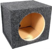 MTX Audio BS110S Single 10" Unloaded Sealed Enclosure, 5/8" medium-density fiberboard with gray carpet covering and 3/4" vinyl-covered baffle, Nickel-plate binding post terminals, Internal volume .85 cubic feet, Dimensions 12-1/4"H x 12-1/4"W x 15 -1/4D, UPC 715442511419 (BS-110S BS 110S BS110) 