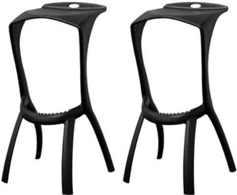 Wholesale Interiors BS-207-BLK Zinley Black Molded Plastic Modern Bar Stool, Backless design opens up space and eliminates the look of a cluttered, crowded bar, Lightweight, sturdy and easily repositionable, Ridged footrest gives extra support, Contemporary addition, Set includes two bar stools, UPC 847321001442 (BS207BLACK BS-207-BLACK BS 207 BLACK BS207 BS 207 BS 207 BS207BLK BS-207-BLK BS 207 BLK)