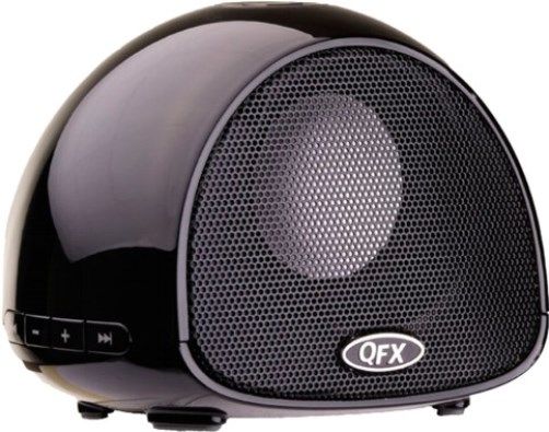 QFX BT100-BLK Portable Rechargable Bluetooth Speaker with Microphone, Black, Compatible with all Bluetooth Capable Phones, Stream Music From Bluetooth Capable Devices, Receive and Make Calls With Bluetooth Capable Phones, Aux In With PC, CD Players and MP3/MP4 Players, Built-in Lithium Battery, UPC 606540017906 (BT100BLK BT100 BLK BT-100-BLK BT-100BLK BT-100 BT 100-BLK)