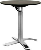 Wholesale Interiors BT-210A-BLACK Accenture High Folding Table, Round, black-coated wooden top that folds with a simple lift of a lever for easy storage, Powder-coated steel base provides remarkable stability, Black plastic non-marking feet help protect sensitive flooring, Contemporary table perfect for cocktail parties or events, UPC 878445009724 (BT210ABLACK BT 210A BLACK BT 210A BLACK) 