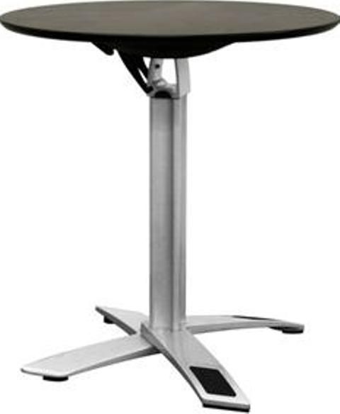 Wholesale Interiors BT-210-BLACK Accenture High Folding Table, Round, black-coated wooden top that folds with a simple lift of a lever for easy storage, Powder-coated steel base provides remarkable stability, Black plastic non-marking feet help protect sensitive flooring, Contemporary table perfect for cocktail parties or events (BT210BLACK BT-210-BLACK BT 210 BLACK)