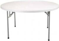 Office Star BT60Q Round Resin Multi Purpose Table, 60", Durable Construction, Light Weight Sleek Design, Powder Coated Tubular Frame, Ideal for Indoor or Outdoor use, 1.125" x 1.1 mm Leg Tube, 45 mm Thick Table Top (BT-60Q BT 60Q) 