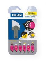 Milan BTM10338 MILAN Capsule Ceramic Refill Blades; Replacement blades for Milan ceramic cutters; Ceramic blades are extremely sharp with a thin profile, resistant to rust, and are very lightweight; Shipping Weight 0.02 lb; Shipping Dimensions 2.11 x 1.24 x 0.8 in; EAN 8411574056522 (MILANBTM10338 MILAN-BTM10338 MILAN/BTM10338 CERAMIC CUTTER TOOL) 