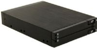 Bytecc BT-M240-BK Snap-In 2.5" SATA Double Drive Mobile Rack, Easy to install in any standard 3.5 " Drive bay and compatible with all type of PC cases, Compact construction and light weight design, Hot swap operation, Support any capacity of 2.5” Serial ATA Hard Disk Drives, Easy open and lock door, UPC 837281103676 (BTM240BK BTM240-BK BT-M240BK BT-M240 BTM240) 