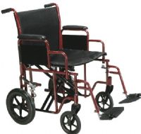 Drive Medical BTR20-R Bariatric Heavy Duty Transport Wheelchair with Swing Away Footrest, 20" Seat, Red, 4 Number of Wheels, 10" Armrest Length, 8" Casters, 9" Closed Width , 12" Rear Wheels, 8" Seat to Armrest Height, 19.5" Seat to Floor Height, 20" Width Between Posts, 20.12" Width of Seat Upholstery, 16" Back of Chair Height, 27.5" Armrest to Floor Height, 20.5" Width Between Armrest Pads, 450 lbs Product Weight Capacity, UPC 822383140209 (BTR20-R BTR20R BTR20 R)  