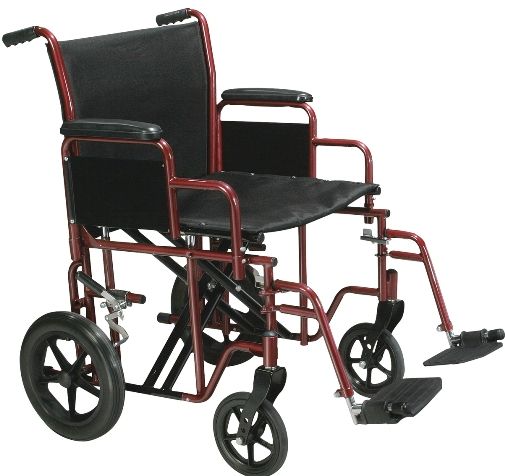 Drive Medical BTR20-R Bariatric Heavy Duty Transport Wheelchair with Swing Away Footrest, 20