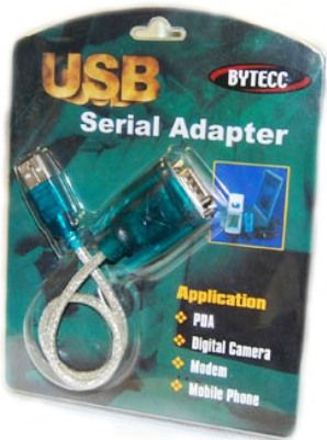 Bytecc BT-RS232 USB/Serial Cable, Over 500kbps data transfer rate, Uses its power from the usb connection - No power adapter required, no IRQs, no IRQ conflicts, 7