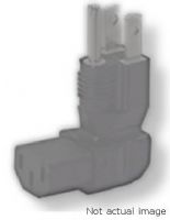 BTX Technologies PA1027 NEMA/IEC Adapter Right Angle, Black Color; Supply Ends in 1 NEMA 5-15 Plug; Equipment Ends in 1 IEC-60320-C13 Receptacle; Weight 0.1 lbs; UPC N/A (BTX PA1027 BTX PA 1027 BTX-PA-1027) 