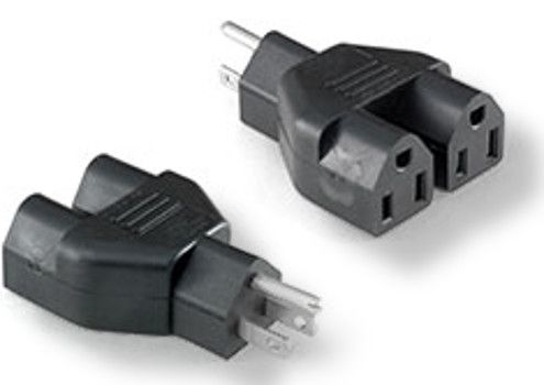 BTX Technologies PA1000 NEMA Adapter, Black Color; Supply End in 1 NEMA 5-15 Plug; Equipment End in 2 NEMA 5-15 Receptacles; Weight 0.1 lbs; UPC N/A (BTX PA1000 BTX PA 1000 BTX-PA-1000)