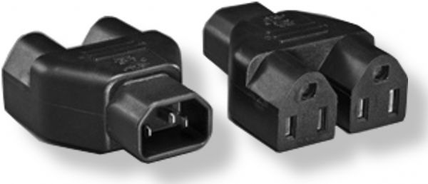 BTX Technologies PA1003 NEMA/IEC Adapter, Black Color; Supply End 1 IEC-60320-C13 Plug; Equipment End 2 NEMA 5-15 Receptacles; Weight 0.1 lbs; UPC N/A (BTX PA1003 BTX PA 1003 BTX-PA-1003)