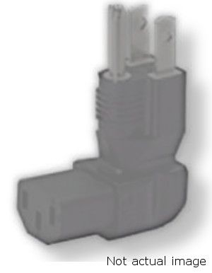 BTX Technologies PA1027 NEMA/IEC Adapter Right Angle, Black Color; Supply Ends in 1 NEMA 5-15 Plug; Equipment Ends in 1 IEC-60320-C13 Receptacle; Weight 0.1 lbs; UPC N/A (BTX PA1027 BTX PA 1027 BTX-PA-1027)